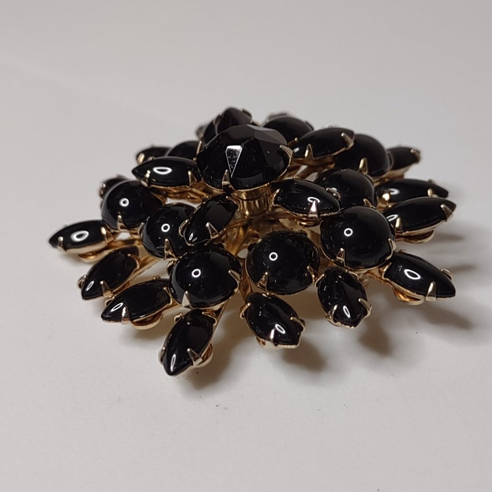 Pretty Black Rhinestone Brooch - Picture 4 of 14